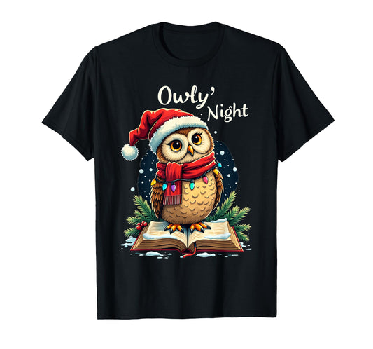 Owly Night Christmas Owl Snowflakes Bible Christian Religion T-Shirt
