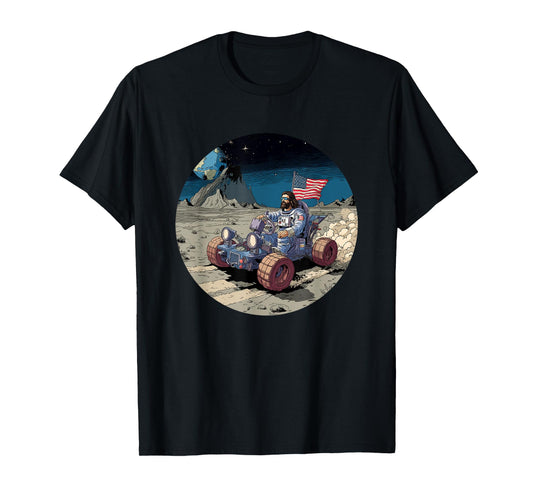 Funny Moon Vehicle with Jesus Christ Costume T-Shirt