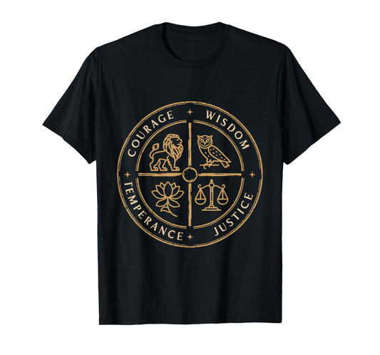 Courage Wisdom Justice Marcus Aurelius Stoicism Stoic T-Shirt