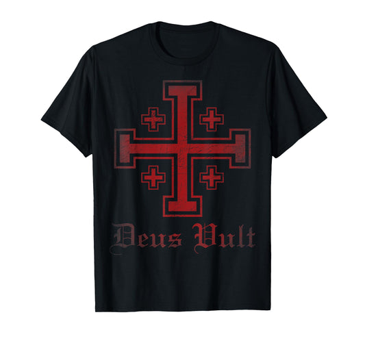 Jerusalem Cross Deus Vult Order of The Holy Sepulchre Knight T-Shirt