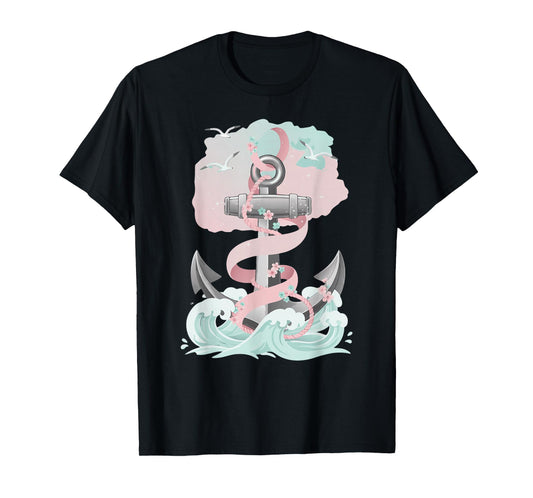 Hope Anchors The Soul Nautical Faith Quote Anchor Art T-Shirt
