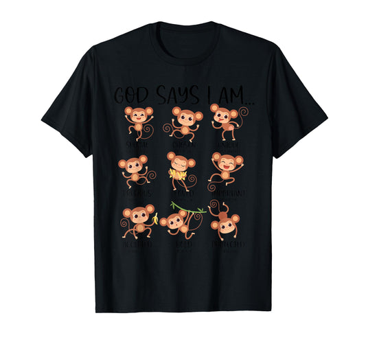 God Say I Am Love Monkeys Cute Bible Quotes Cute Monkey Love T-Shirt