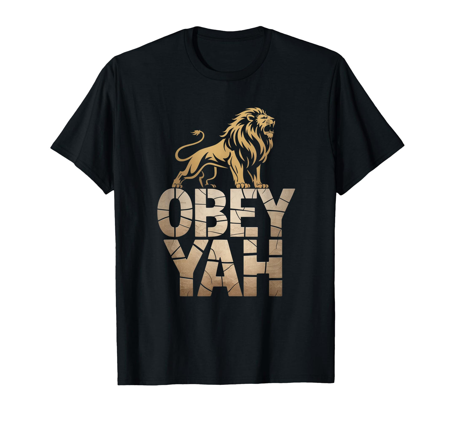 Obey YAH Bold Hebrew Lion Statement T-Shirt
