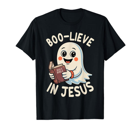 Boo-Lieve In Jesus Christian Halloween T-Shirt