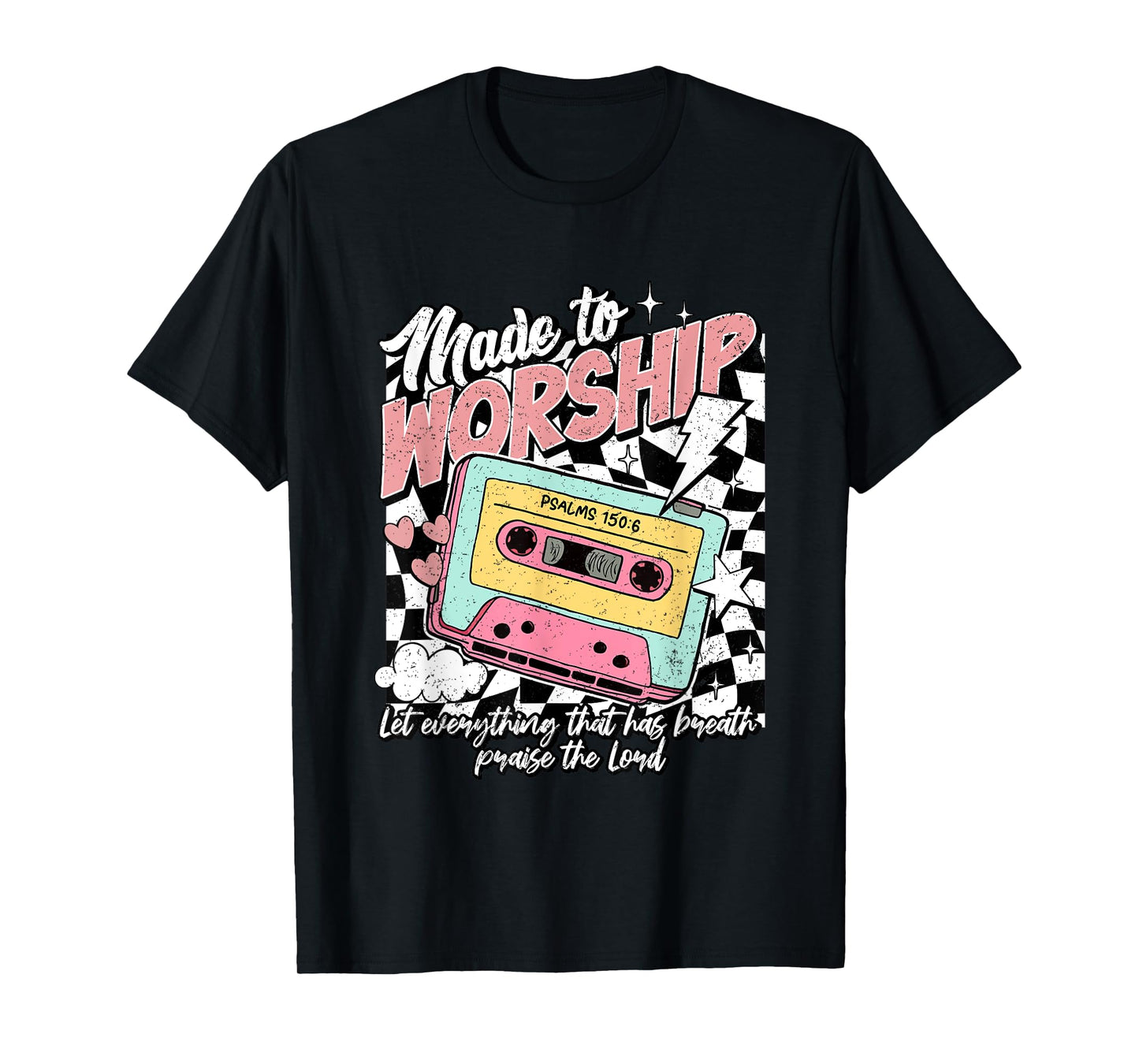 Made To Worship Psalms 150:6 Retro Style T-Shirt