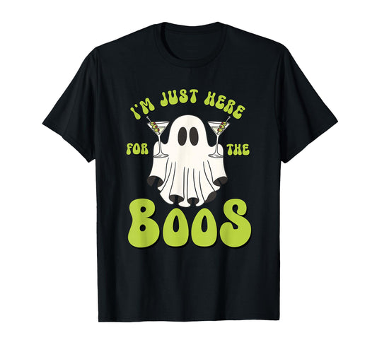 I'm Just Here for The Boos Funny Halloween Ghost Martini T-Shirt
