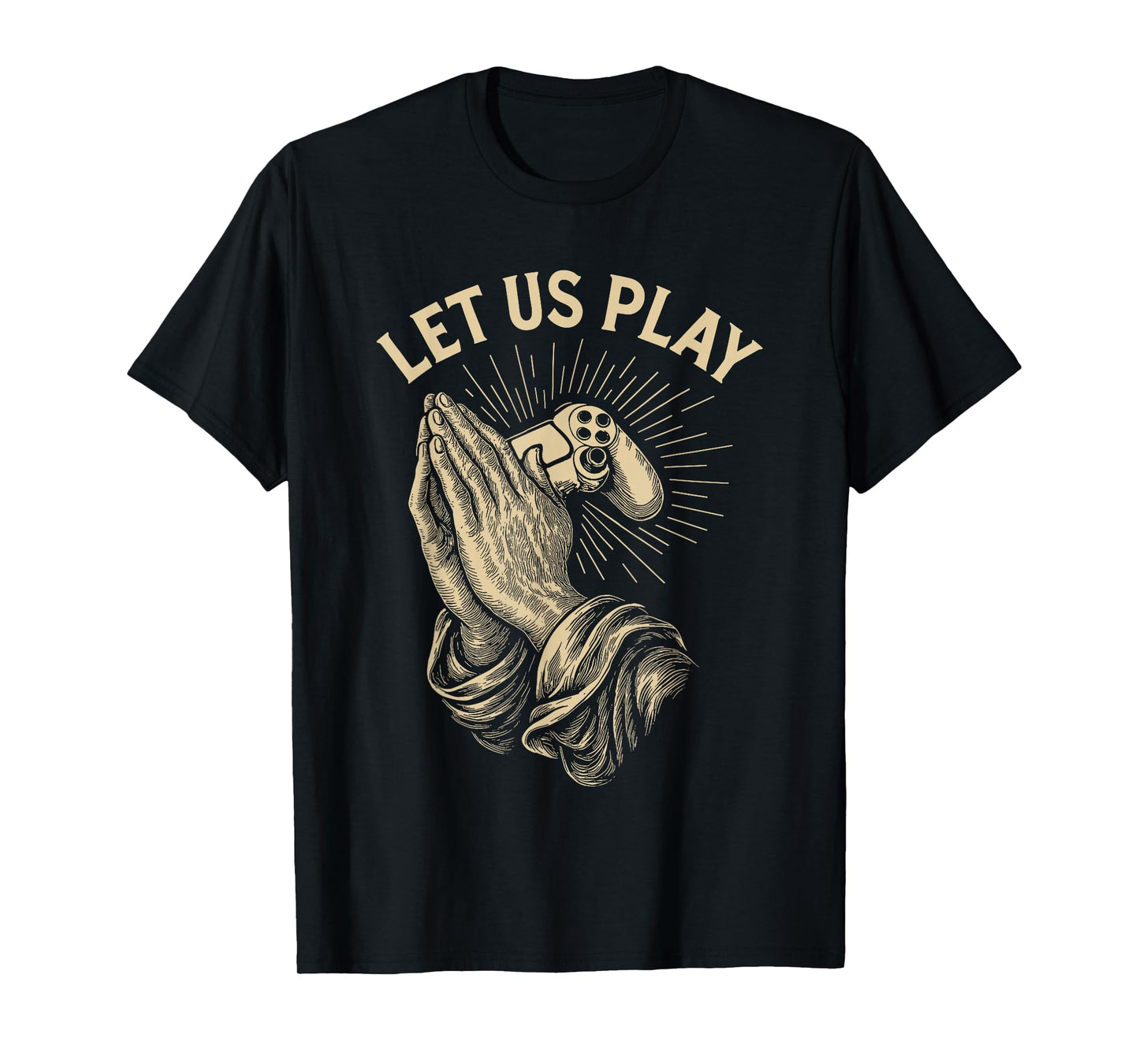 Funny Gamer Prayer Pun Video Game Controller Retro Gaming T-Shirt