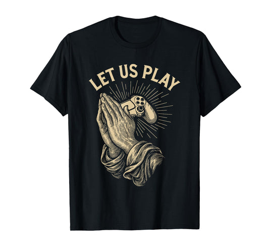 Funny Gamer Prayer Pun Video Game Controller Retro Gaming T-Shirt