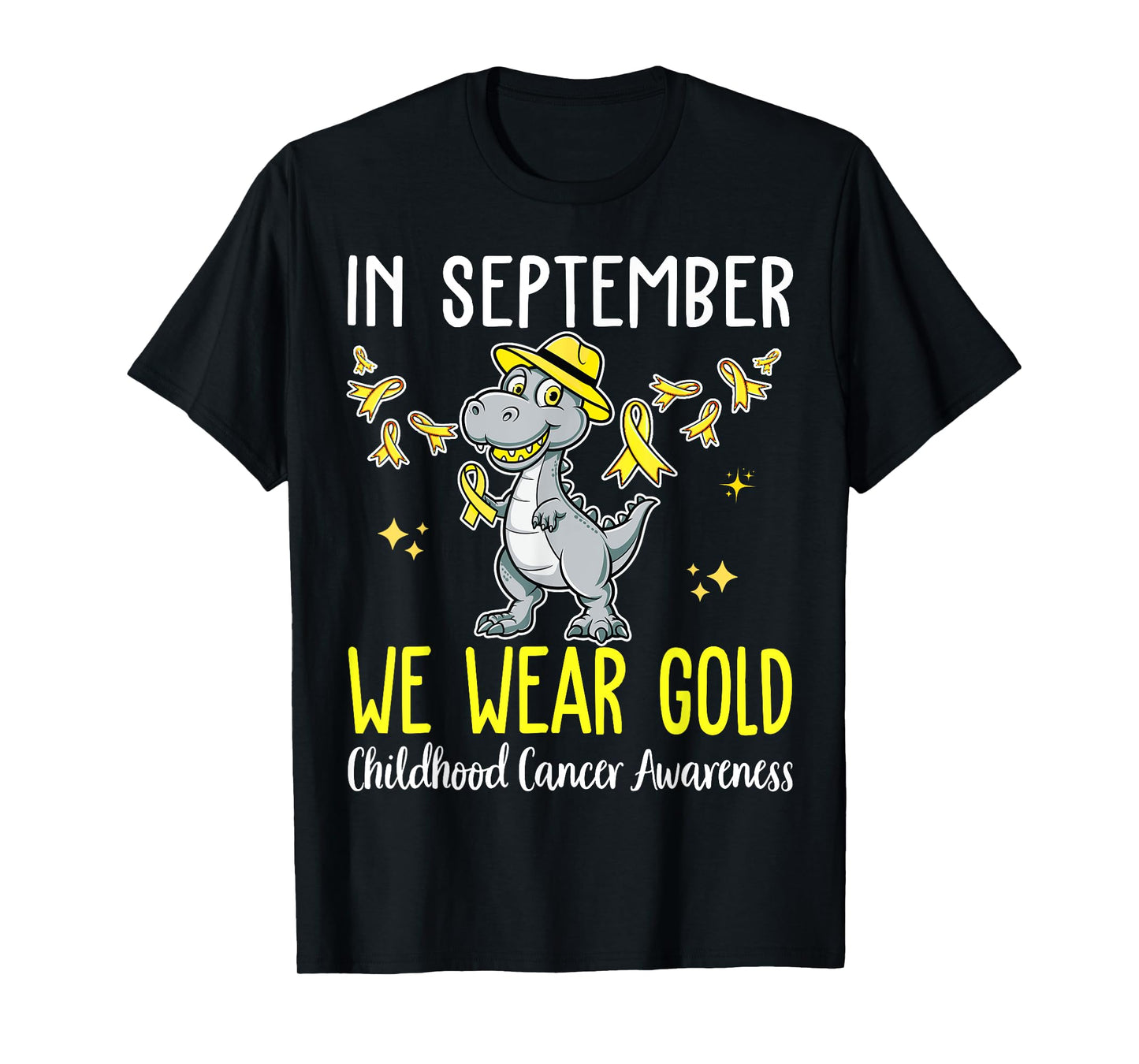 in September We Wear Gold Childhood Cancer Awareness Ribbon T-Shirt
