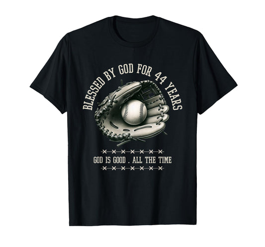 Blessed by God for 44 Years Old Baseball 44th Birthday Gifts T-Shirt