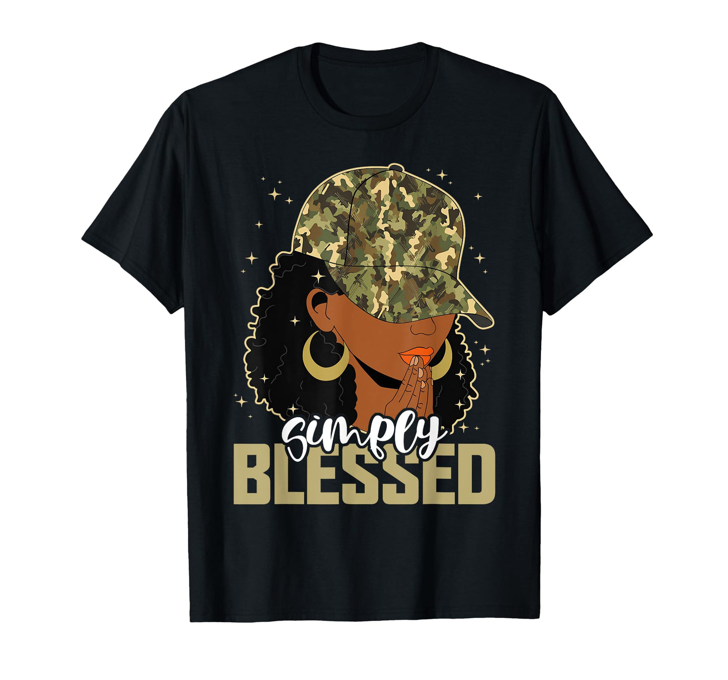 Blessed Black Woman Praying Afro African American Christian T-Shirt
