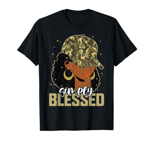 Blessed Black Woman Praying Afro African American Christian T-Shirt