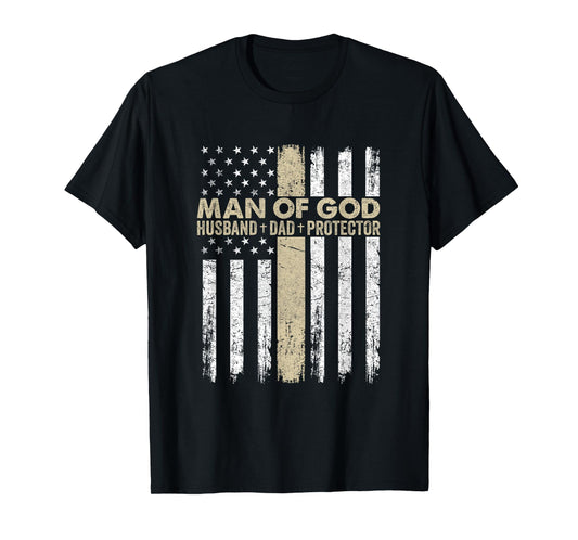 Jesus God Religious Man Of God Husband Dad Protector T-Shirt