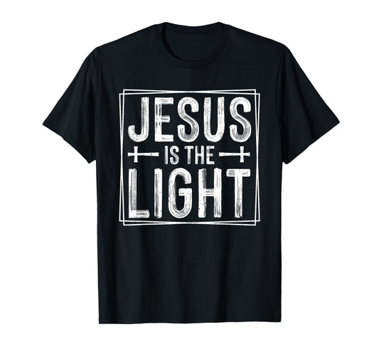 Jesus is The Light Christian - Inspirational Religious Faith T-Shirt