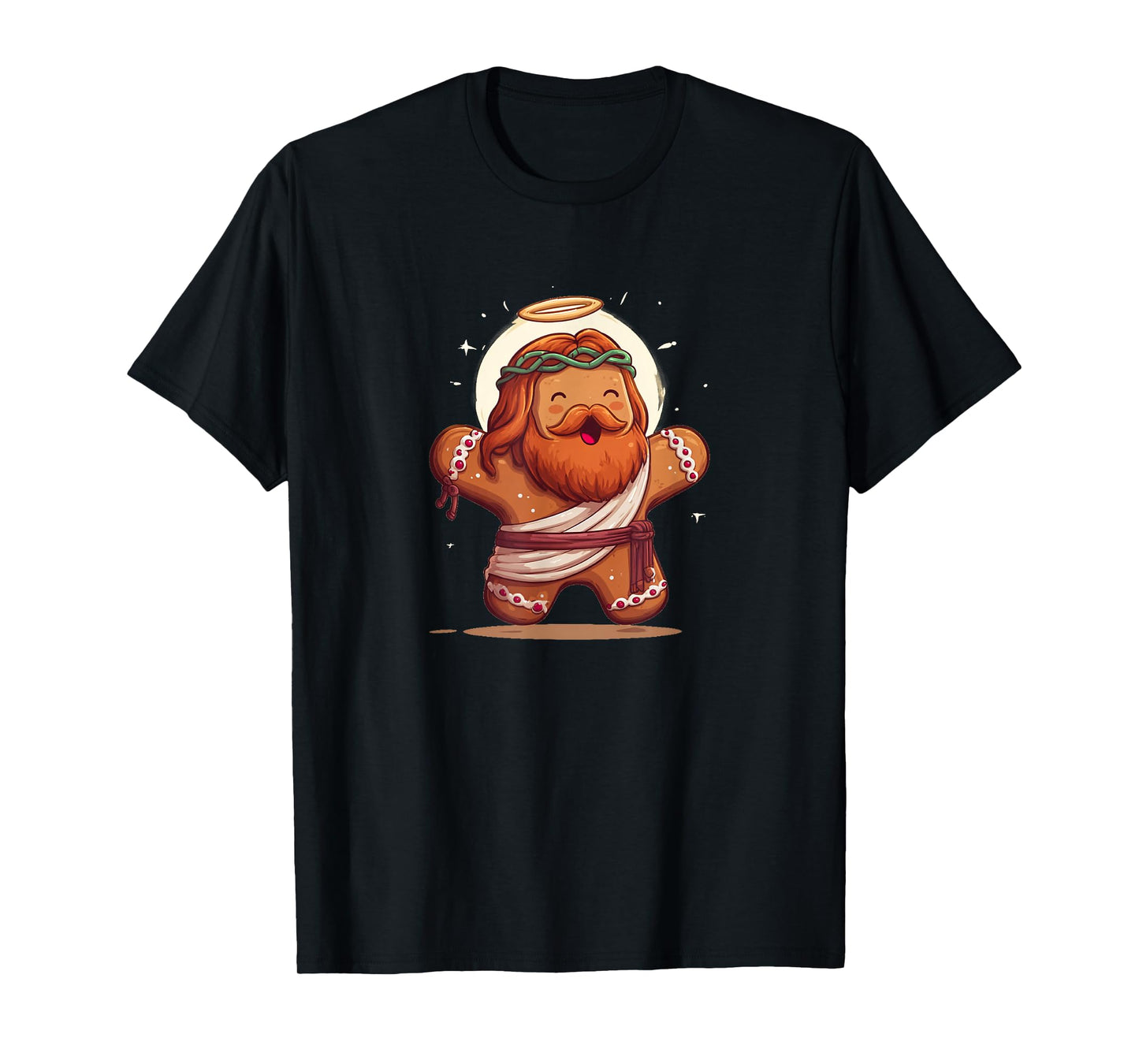 Happy Jesus Christ in Gingerbread for Lord Lovers T-Shirt