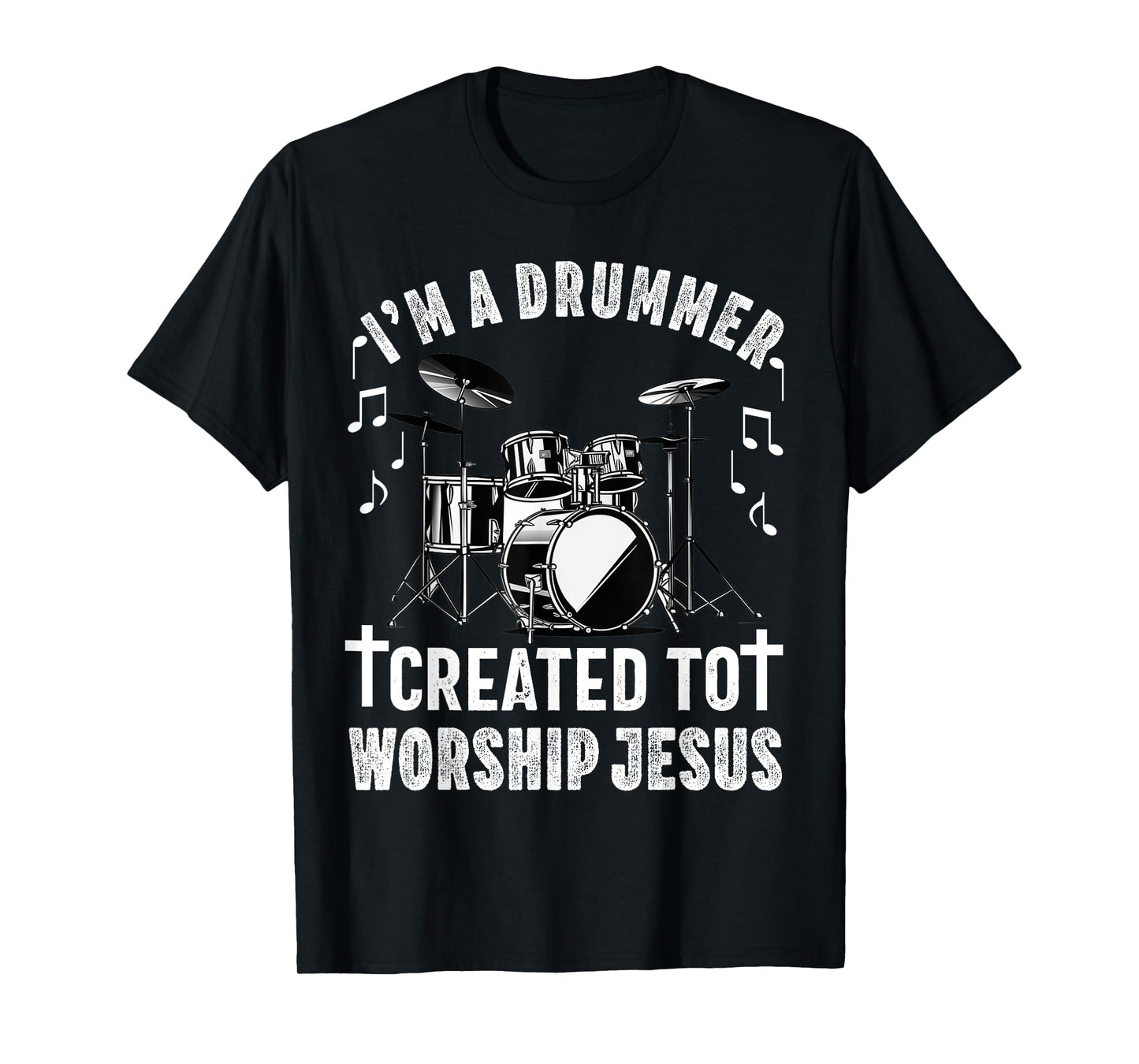 Christian Drummer Drum Player Stick Men Jesus Worship Music T-Shirt