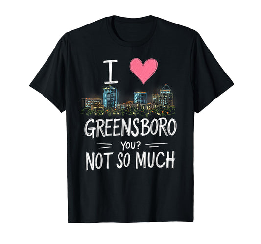 Funny Greensboro North Carolina Night Skyline Vintage T-Shirt