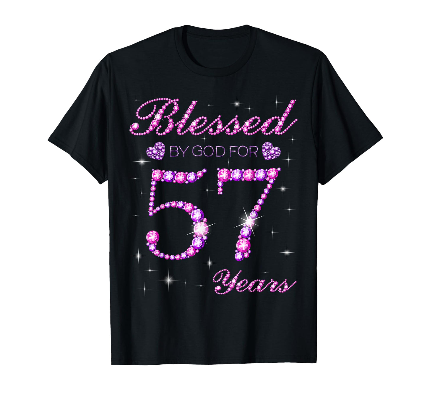 Blessed by God for 57 Years Old 57th Birthday Party T-Shirt