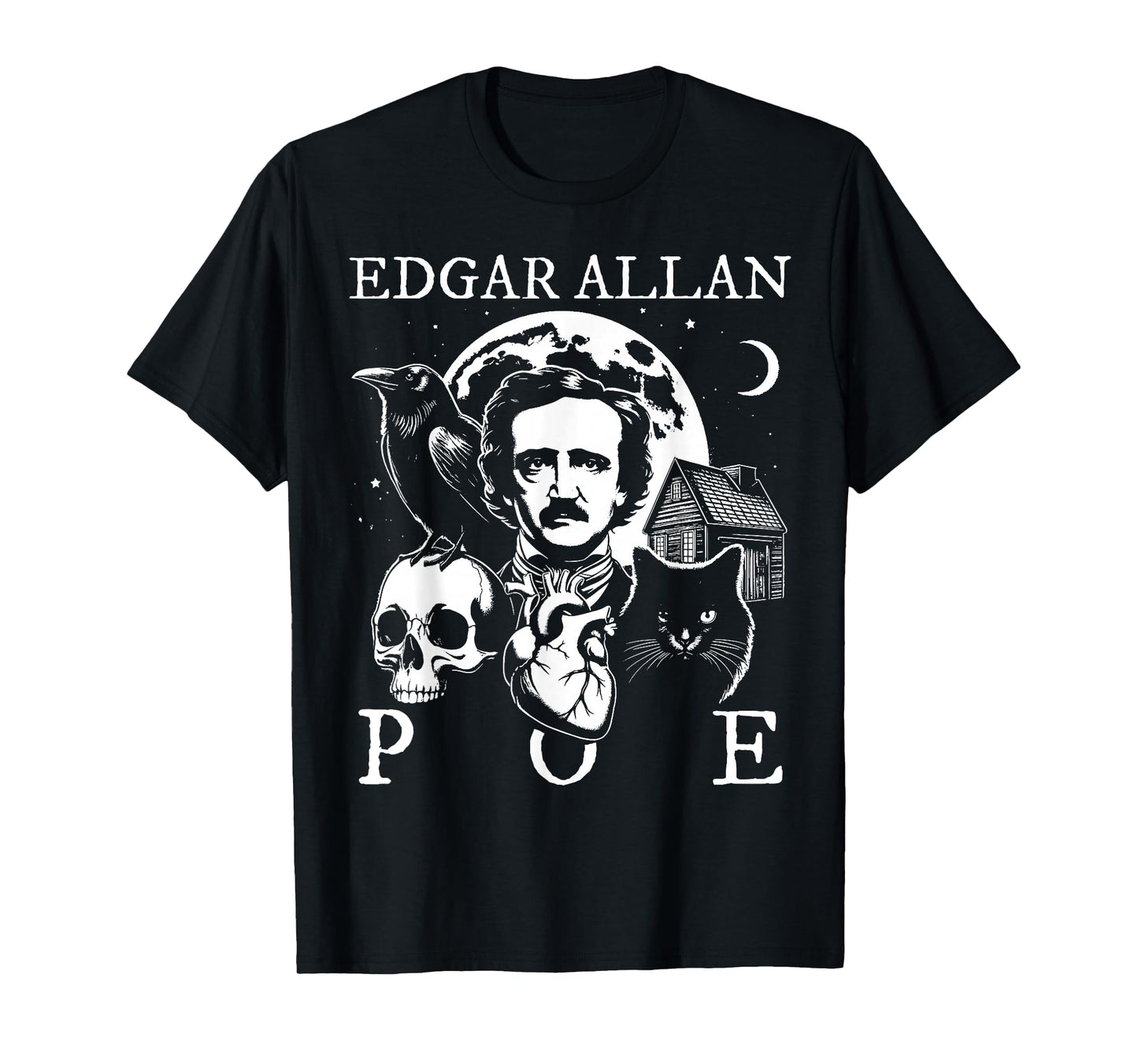 Edgar Allan Poe Poems Quotes Raven Literature T-Shirt