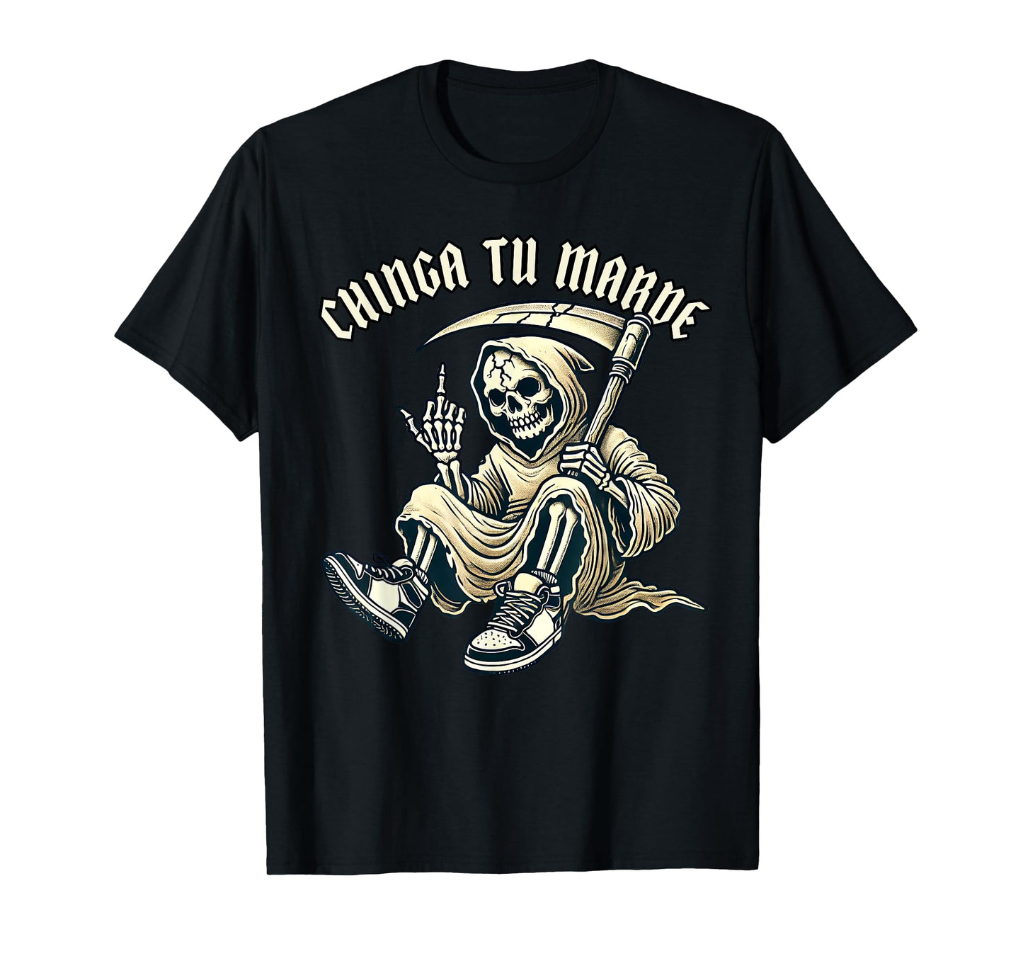 Funny cholo Latino Mexican Chinga Tu Madre Skelton T-Shirt