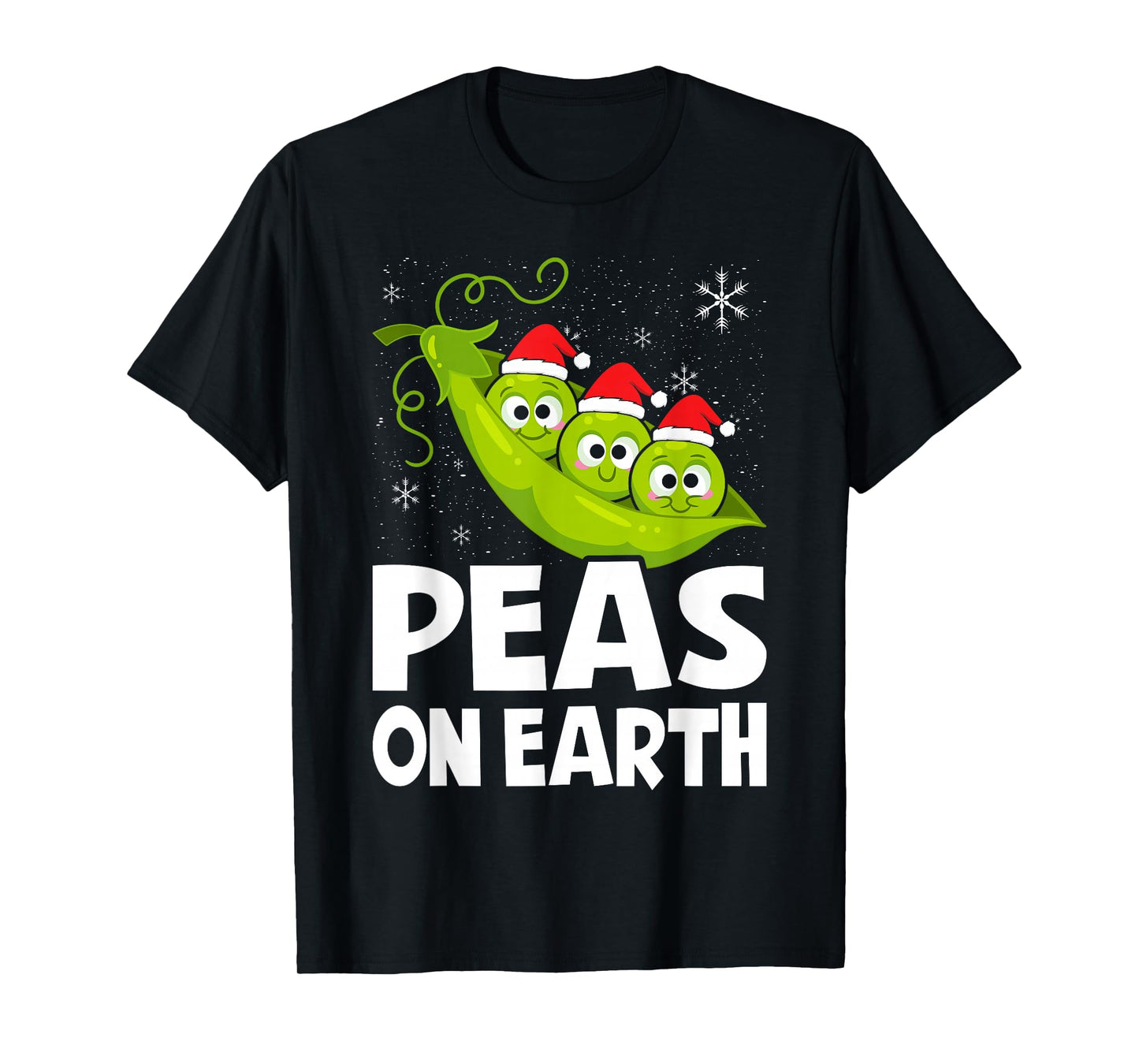 Christmas Pun Lover Peas on Earth World Peace Vegan T-Shirt