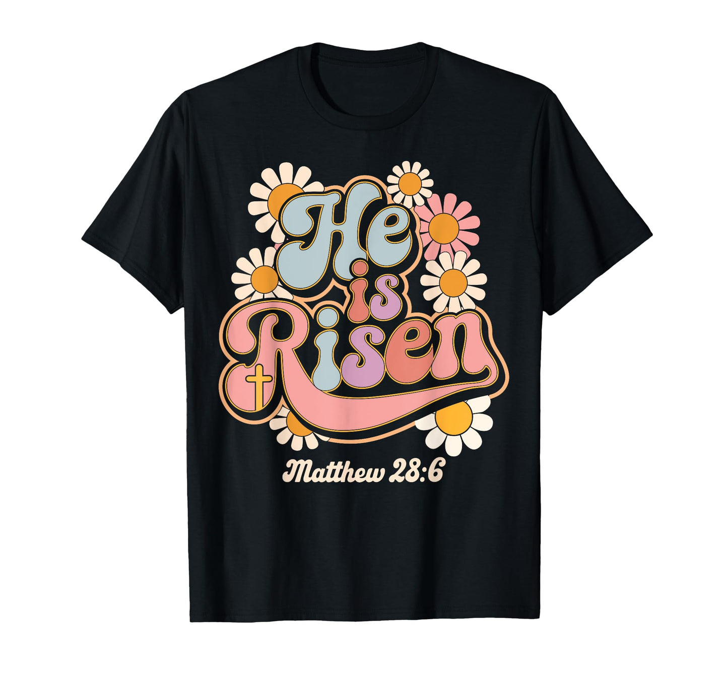 He is risen groovy retro style for christian easter T-Shirt