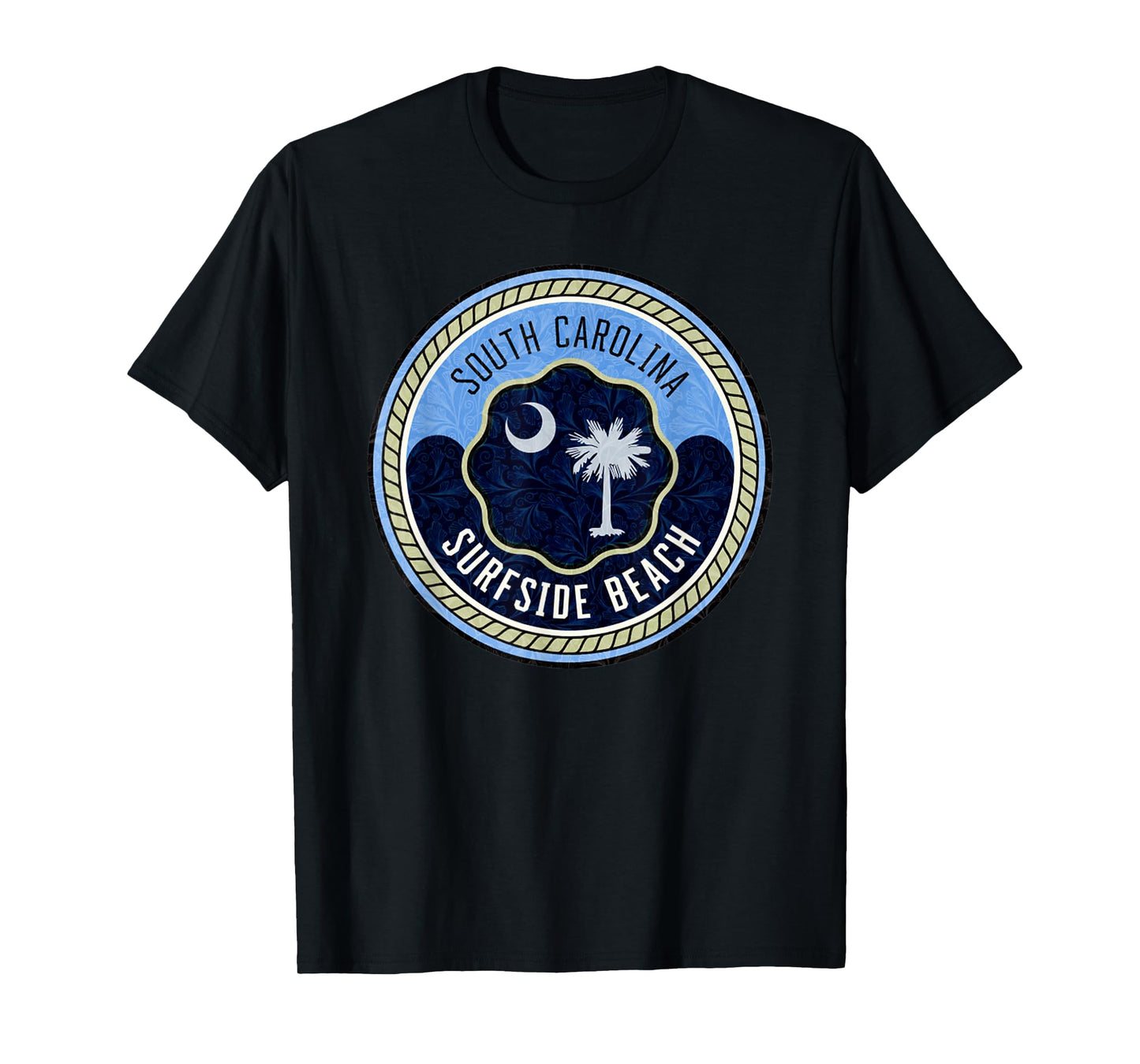 Surfside Beach South Carolina Vintage Monogram Vacation T-Shirt