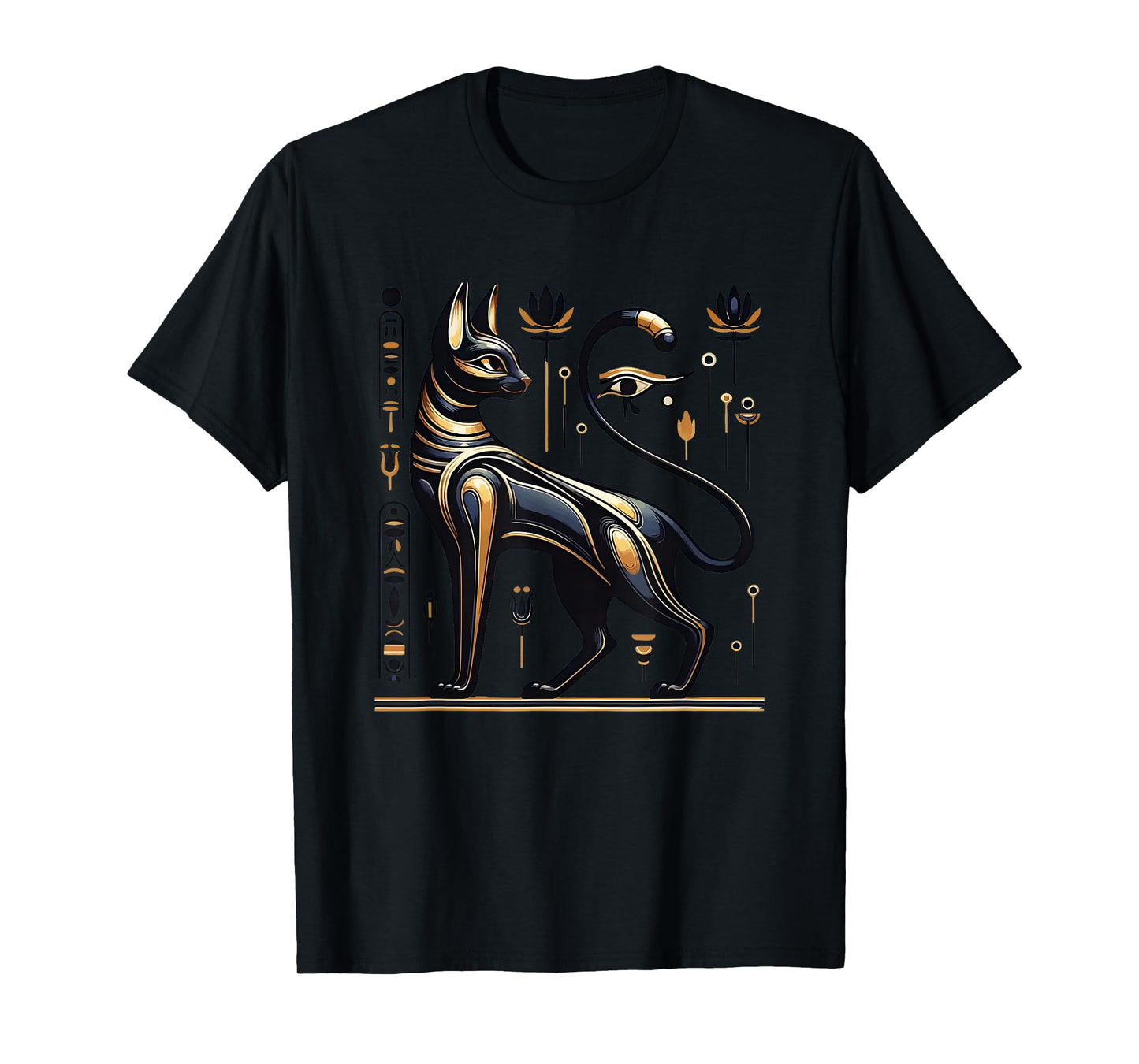 Bastet Ancient Egypt Cat God Hieroglyphic Egyptian History T-Shirt