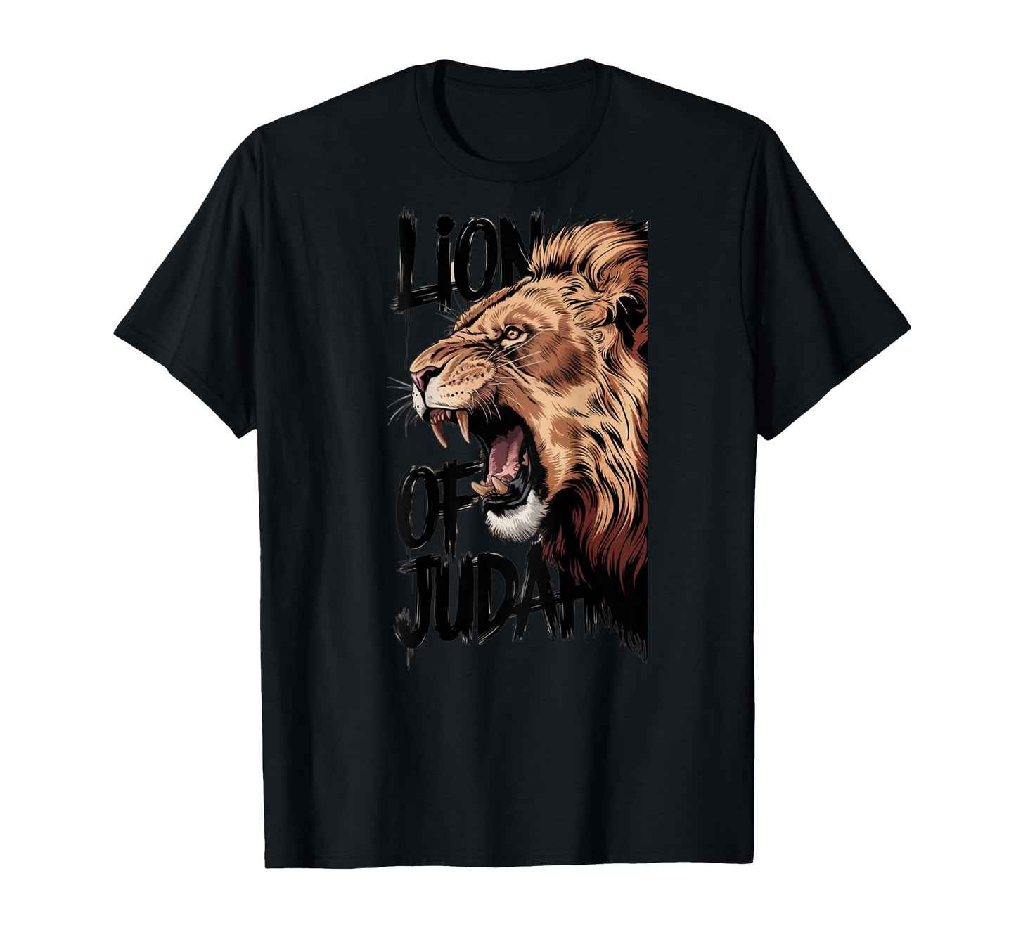 Hebrew Israelite Judah Lion Lion of Judah T-Shirt, Unisex-Adults, White, Small, Short Sleeve