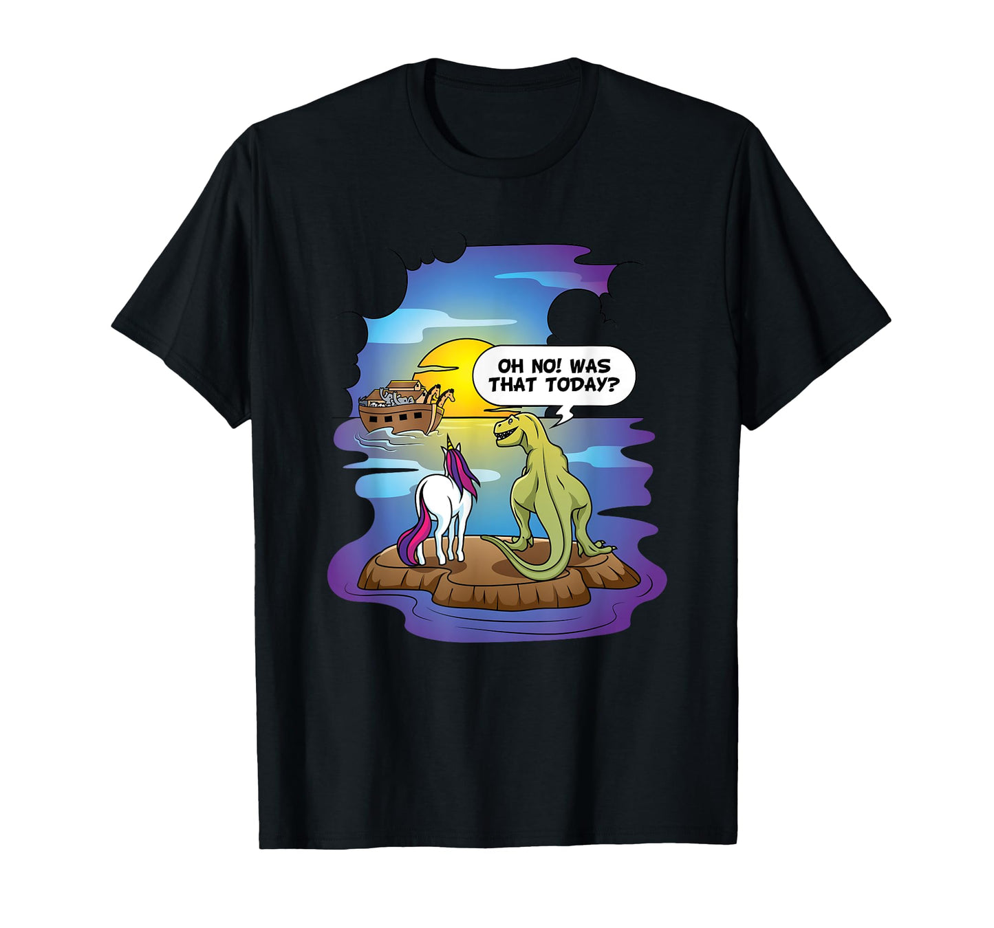 Christian Noah's Ark Bibble Pun Last Unicorn Dinosaur T-Shirt