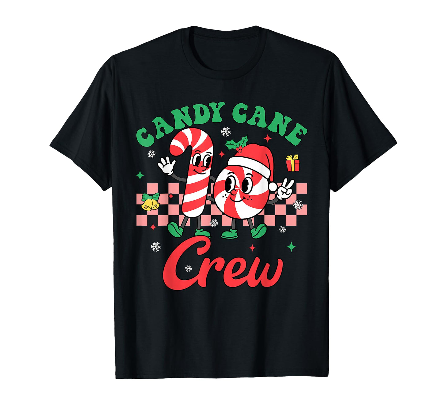 Candy Cane Crew Christmas Love Candy Xmas Boys Girls Kids T-Shirt
