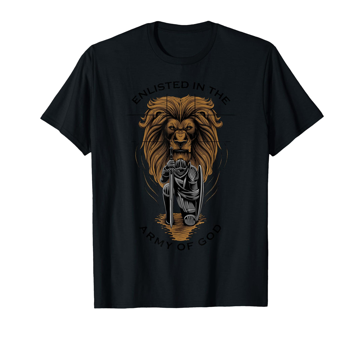 Gods Army Christian Faith Lion Warrior Religious Gifts Men T-Shirt