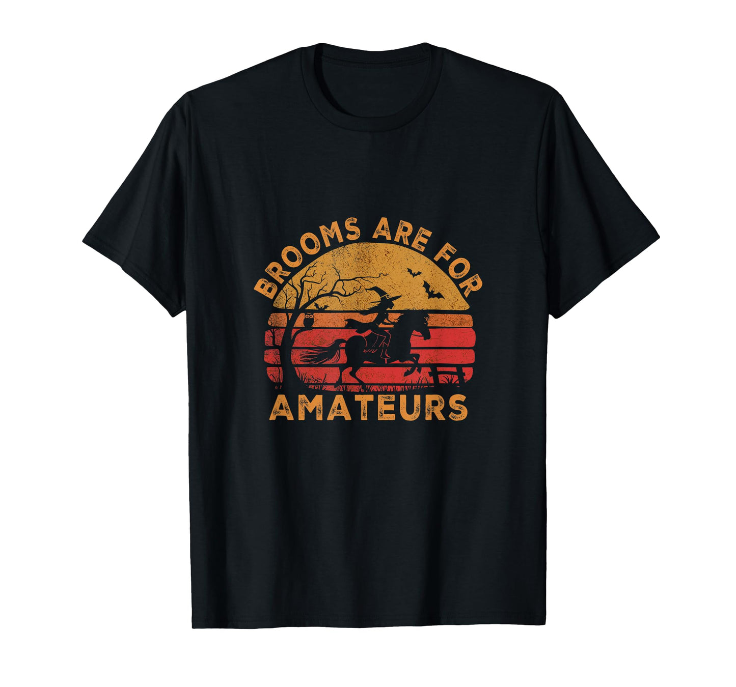 Vintage Brooms are for Amateurs Halloween Horse Riding T-Shirt