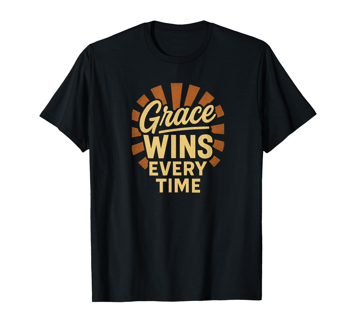Grace Wins Every Time Retro Grunge Design T-Shirt