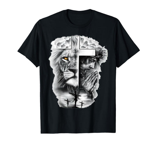Lion of Judah and Jesus Prayer Christian T-Shirt T-Shirt