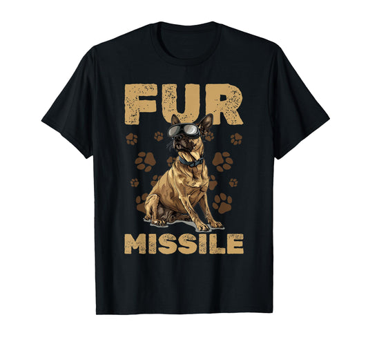 Belgian Malinois Dog Breed Fur Missile T-Shirt for Men Women Girls Kids