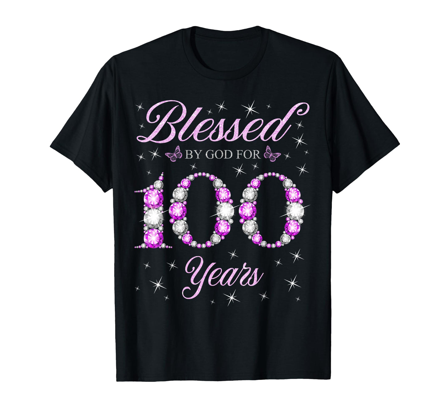 Blessed By God For 100 Years Old 100th Birthday B-Day Party T-Shirt