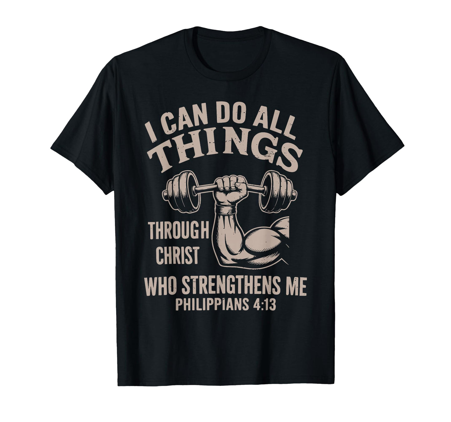Can Do All Things Funny Christian Workout Gym Weightlifting T-Shirt