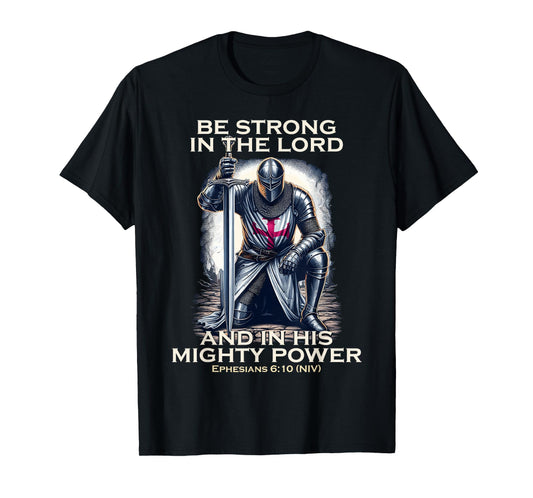 Templar Praying Knight Christian Bible Verse Saying Lord T-Shirt
