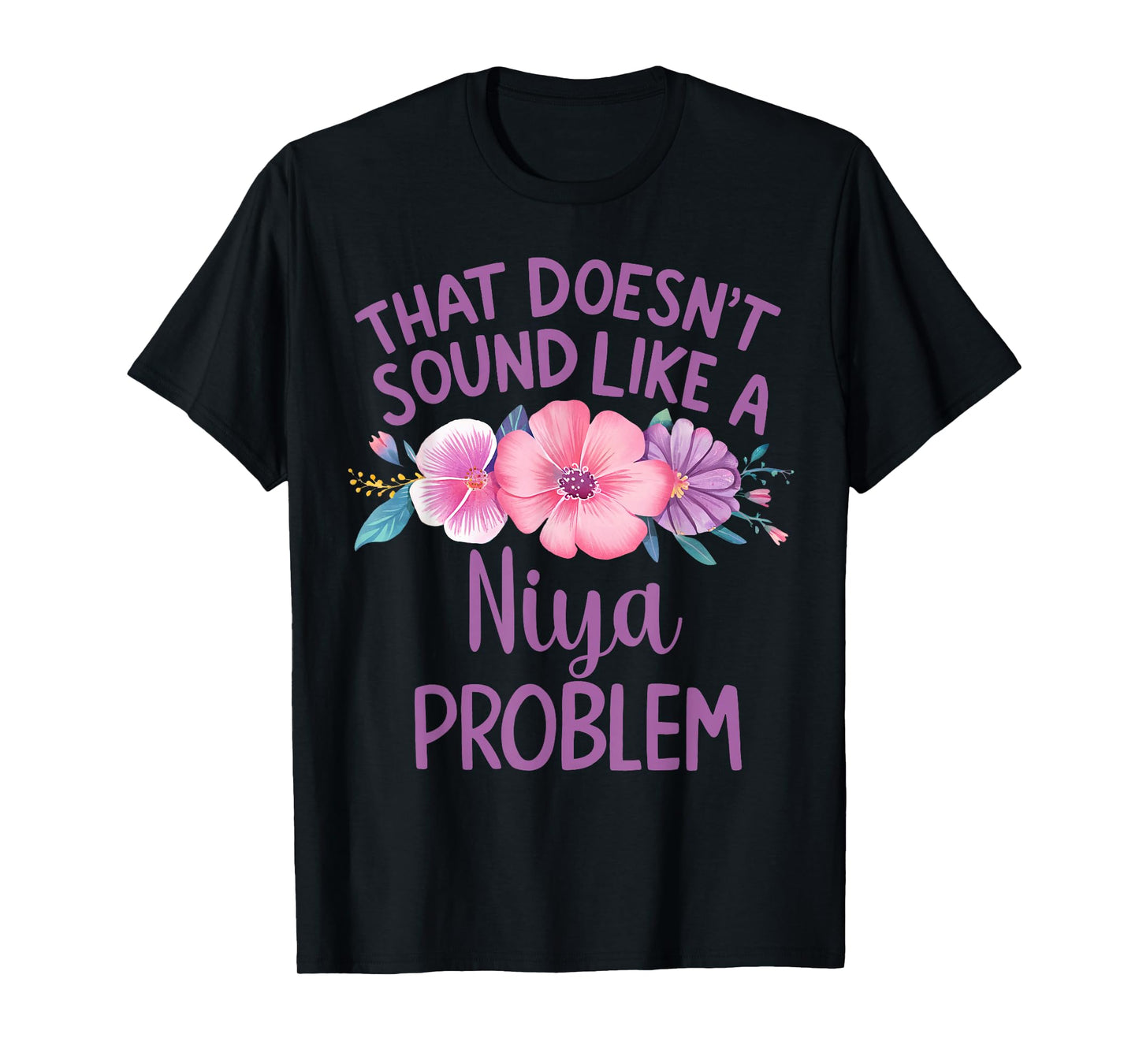 Niya Personalized Cute Flower Girls Niya Name T-Shirt