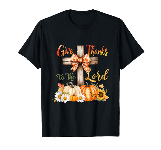 Give Thanks to The Lord Fall Pumpkin Thanksgiving Coquette T-Shirt