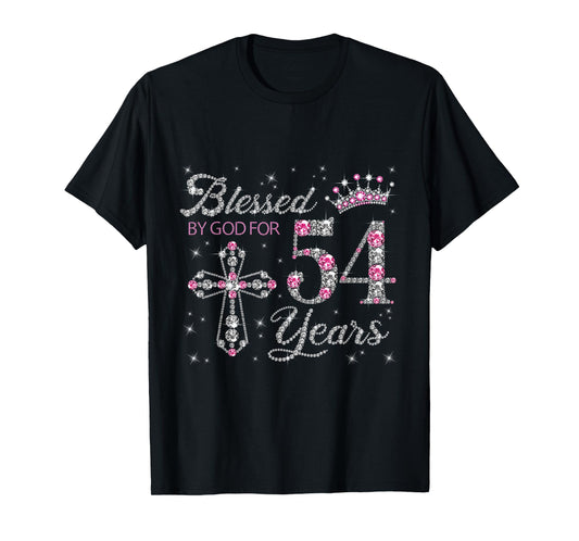 Blessed by God For 54 Years Old 54th Birthday Gift For Women T-Shirt