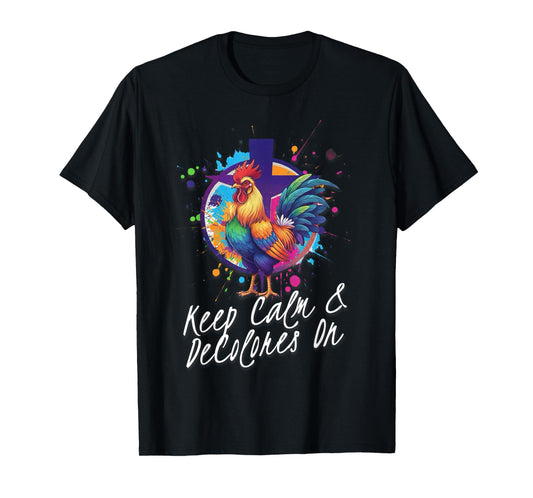 DeColores Cursillo Rainbow Rooster Catholic T-Shirt