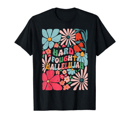 Retro Christian Hard Fought Hallelujah Men Women T-Shirt