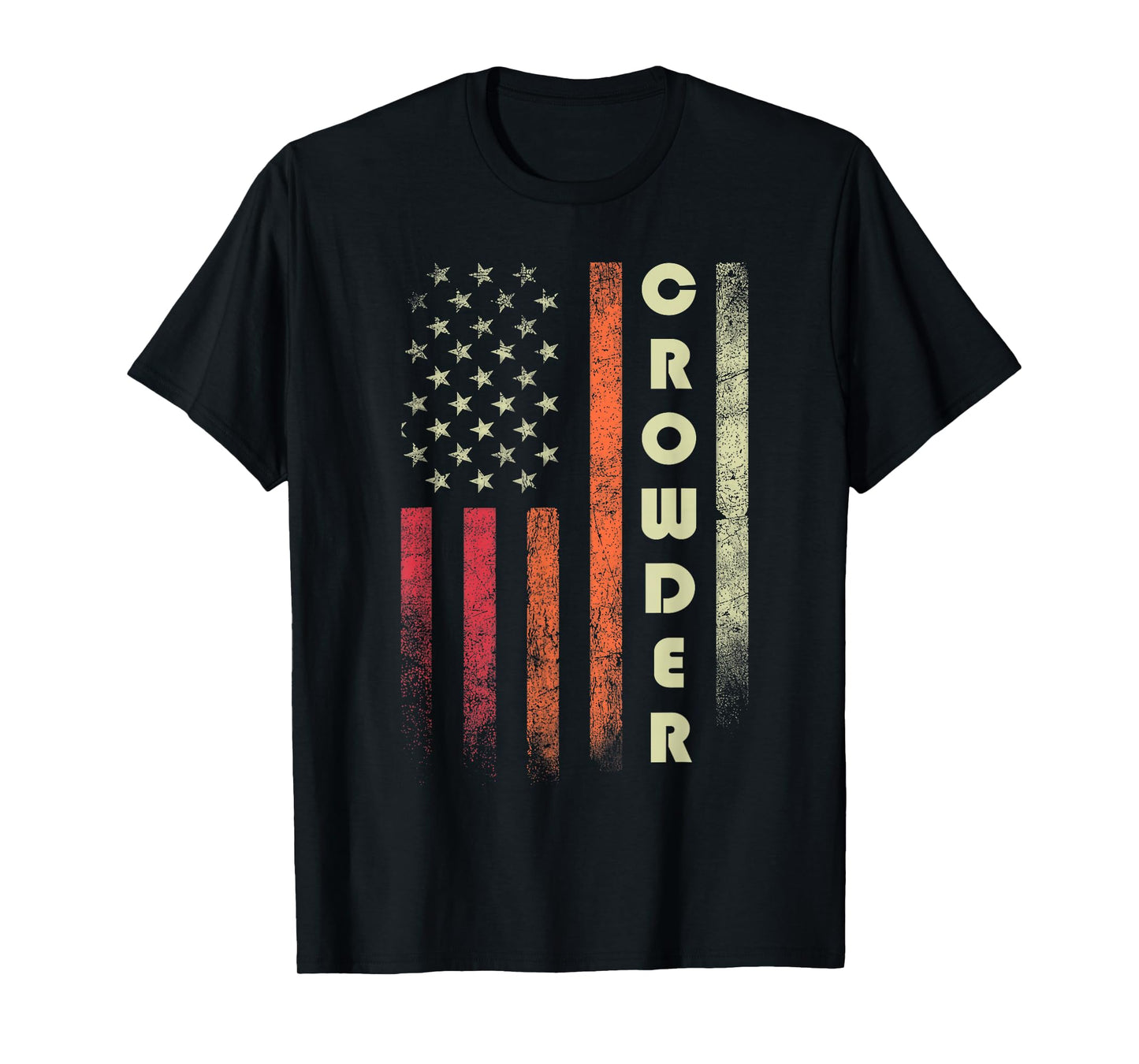 CROWDER Surname Funny Retro Vintage Birthday American Flag T-Shirt