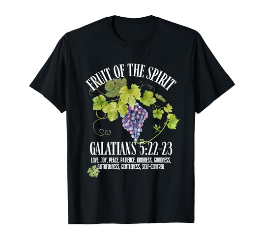 Vintage Grapes Retro Fruit Of The Spirit Bible Christian T-Shirt