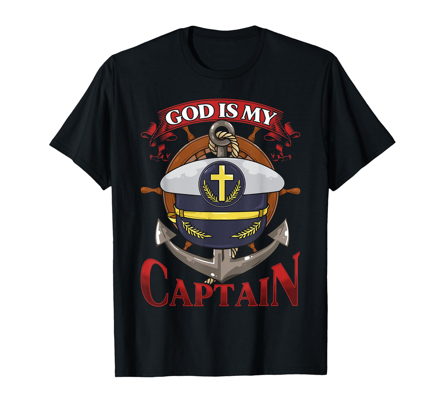 Christian Bible Verse God Is My Captain 2 Chronicles 13:12 T-Shirt