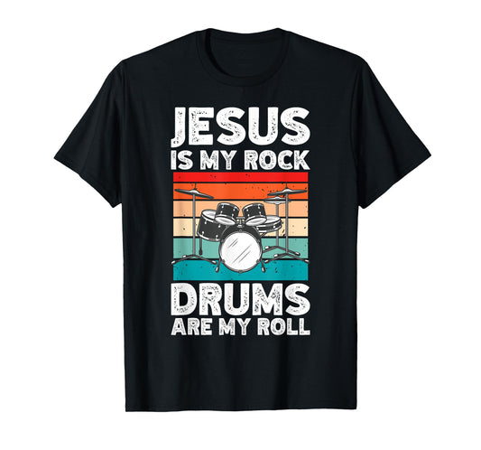Drummer Jesus Drumming Drums Percussion Faith Christian T-Shirt