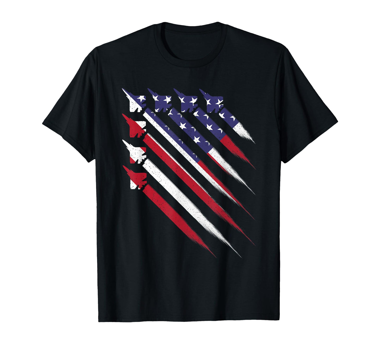 Patriotic 4th Of July Jet USA American Flag Men Boys T-Shirt