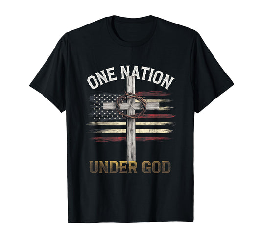 One Nation Under God - American Flag Christian T-Shirt